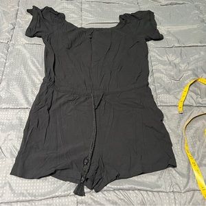 Loft outlet black romper short sleeve rayon size large
